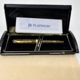 Platinum 3776 Gold Striped Celluloid - THE rarest color of celluloid in the Series-14 kt Gold Music NIB !!
