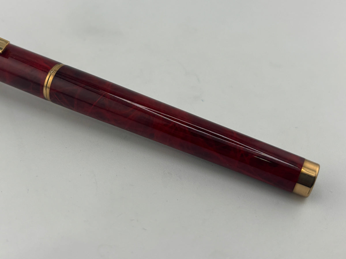 Sheaffer Full Size Targa Red Ronce Lacque Fountain Pen - Extra Fine 14kt Gold Nib