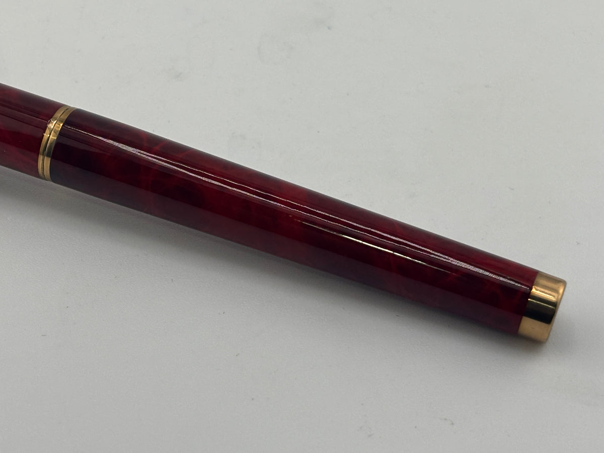 Sheaffer Full Size Targa Red Ronce Lacque Fountain Pen - Extra Fine 14kt Gold Nib