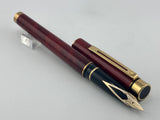 Sheaffer Full Size Targa Red Ronce Lacque Fountain Pen - Extra Fine 14kt Gold Nib