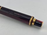 Delta Papillon Variegated Streaked Burgundy Resin  Fountain Pen  - Fine 18kt Gold Nib
