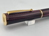 Delta Papillon Variegated Streaked Burgundy Resin  Fountain Pen  - Fine 18kt Gold Nib