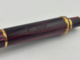Delta Papillon Variegated Streaked Burgundy Resin  Fountain Pen  - Fine 18kt Gold Nib