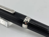 Cartier - Louis Cartier Black Fluted Ballpoint Pen - Platinum-Plated Trim
