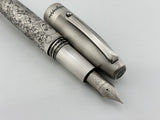 Montegrappa Fortuna Brushed Stainless Steel Skulls  Fountain Pen  - Fine Stainless Steel Nib