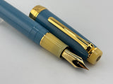Sailor & Wancher Collaboration Otsukimi Pro Gear Glittering Sky Blue Fountain Pen - Special Engraved Extra Fine 21kt Gold Nib