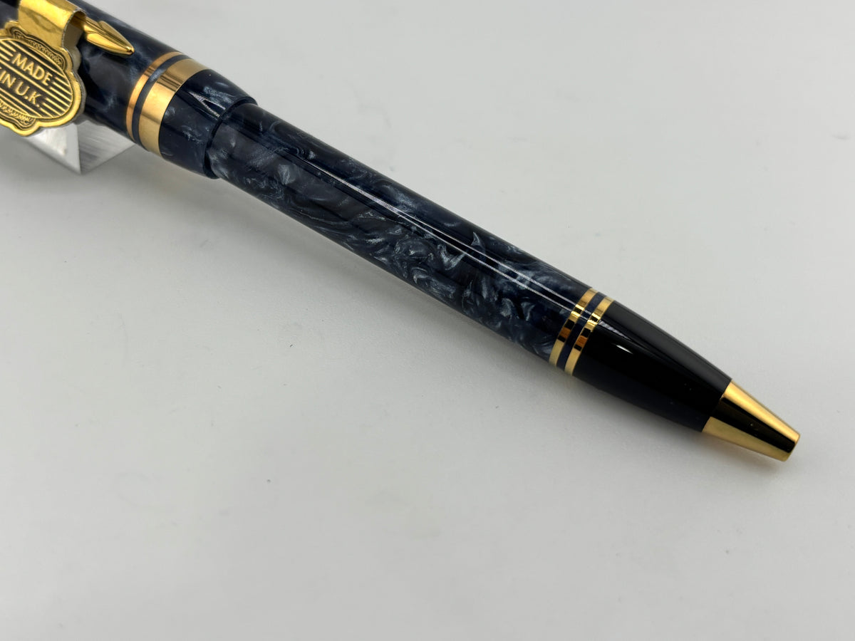 Parker  Duofold Marbled Blue Cap Actuated Ballpoint Pen - The Original Style of the Duofold Ballpoint - Circa 1989 - Scarce!