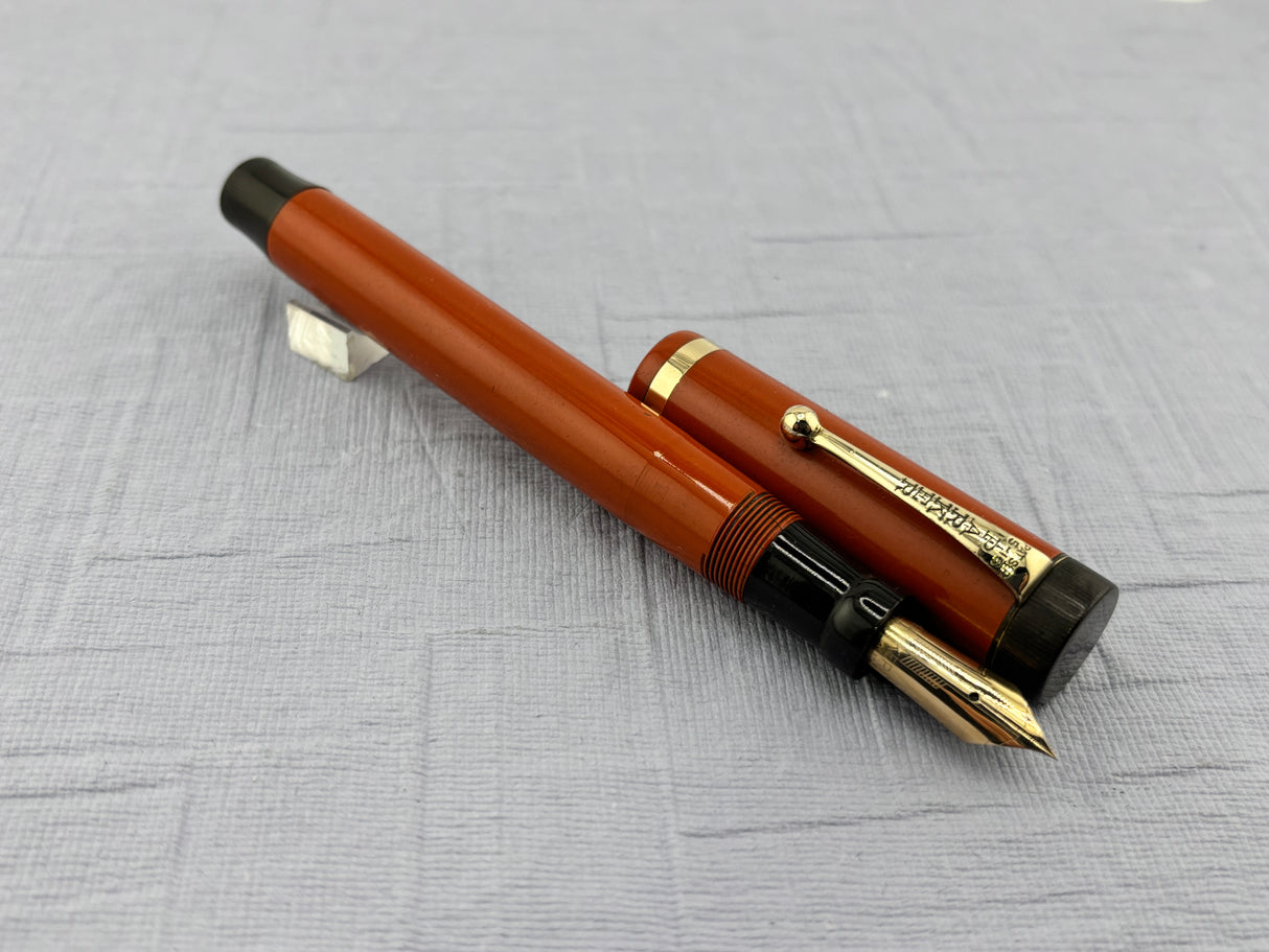 Parker Duoflod Senior Red Hard Rubber  Fountain Pen