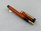 Parker Duoflod Senior Red Hard Rubber  Fountain Pen