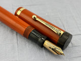 Parker Duoflod Senior Red Hard Rubber  Fountain Pen