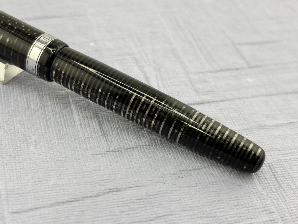 Parker Vacumatic Standard Grey Silver trim Blue Arrow Diamond clip   - Fountain Pen