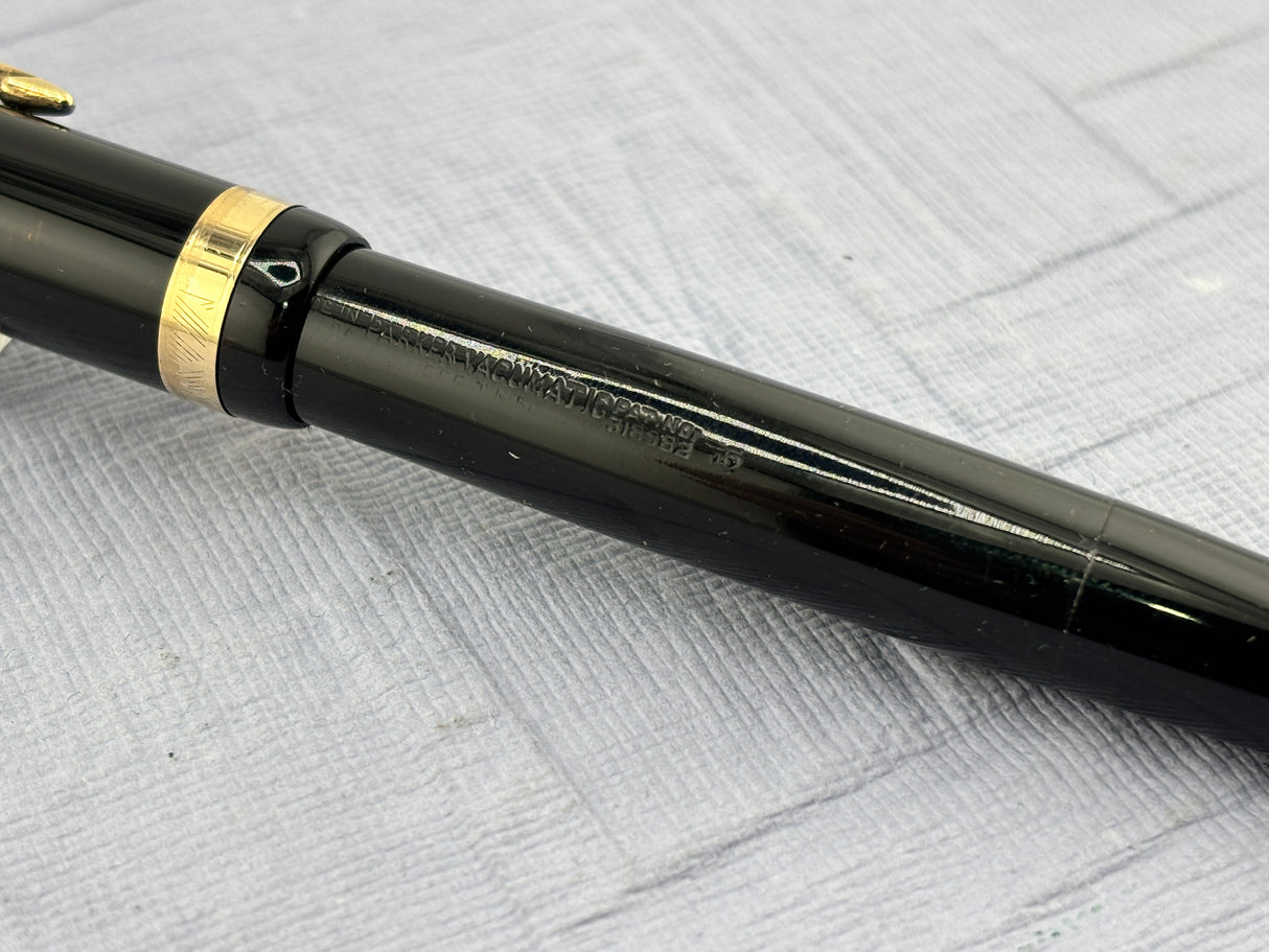 Parker Vacumatic Standard Black Diamond clip  FLEX nib - Fountain Pen