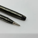 Conklin Largest Nozac SET Herringbone Grey/Black 7M Word Gauge Fountain Pen and Pencil - Circa 1935