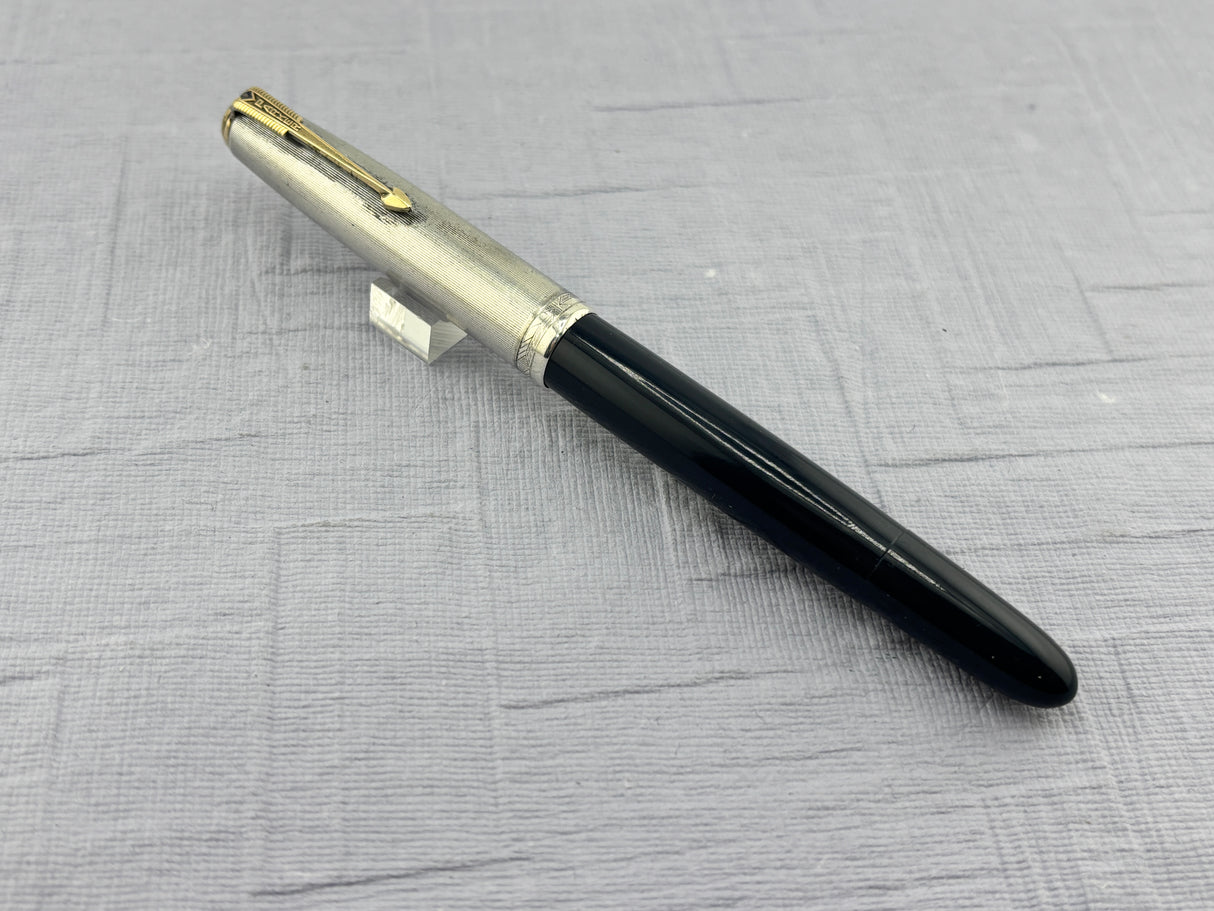 Parker 51 Navy Blue Sterling silver cap Vacumatic - Fountain Pen