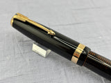 Parker Vacumatic Standard Black Cap striped transparent Laminated  Barrel Diamond clip - Fountain Pen