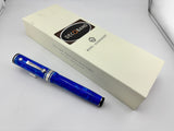 Wahl-Eversharp Decoband Lustrous Amalfi Blue w/Rhodium Plated Trim Fountain Pen - Large Medium 14kt Gold Nib