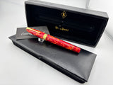 Conway Stewart "100" Red Mosaic Fountain Pen - Medium Gold-Plated Nib
