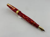 Conway Stewart "100" Red Mosaic Fountain Pen - Medium Gold-Plated Nib
