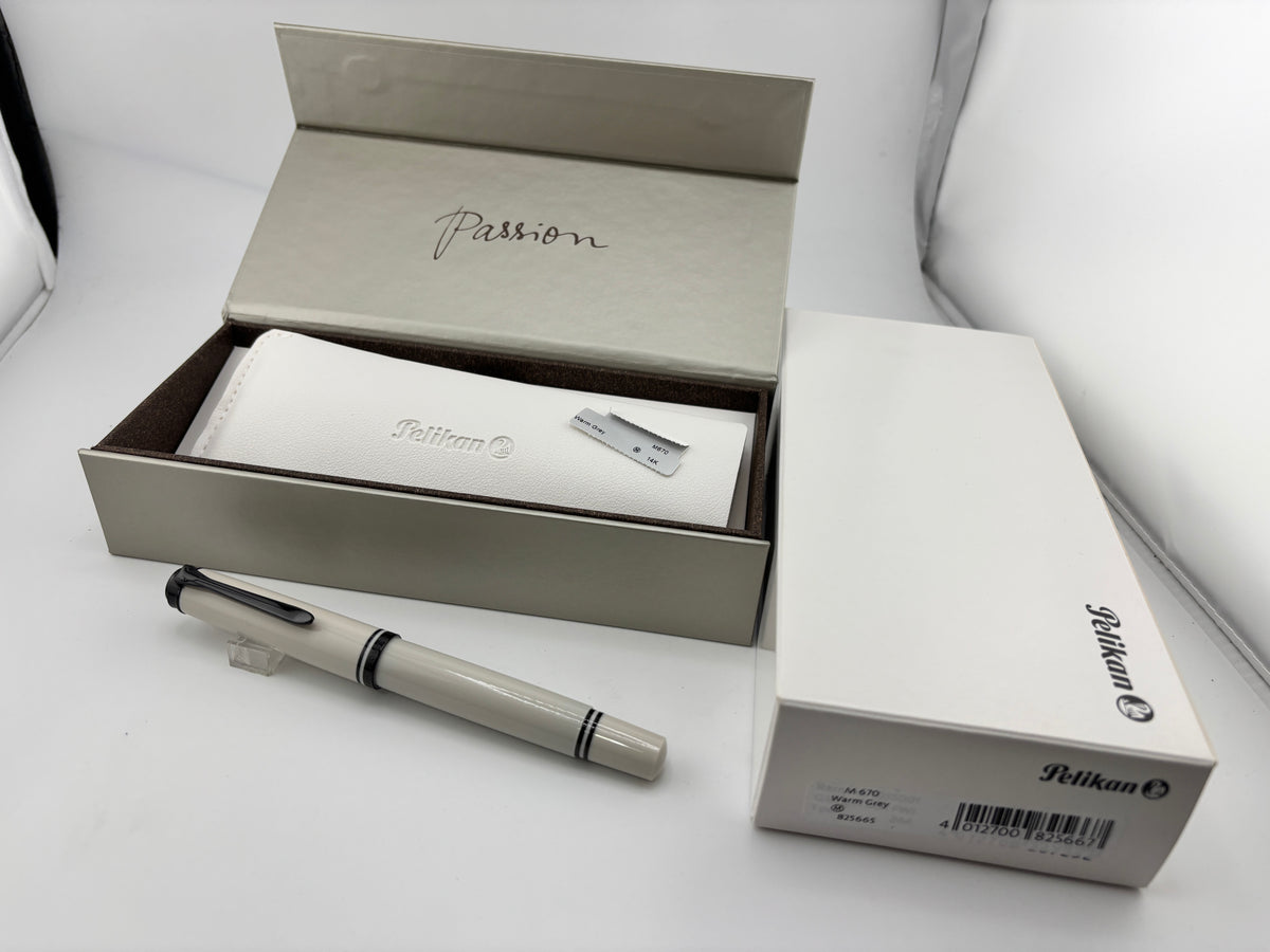 Pelikan Special Edition M670 Warm Grey Fountain Pen - Medium 14kt Gold Nib