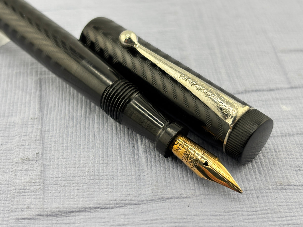 Parker Jack Knife  chased 20 1/2 Nice Flex Nib  - Fountain Pen