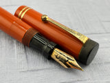 Parker Duofold Senior Orange " big brother " Good flexible nib !  - Fountain Pen