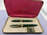 Sheaffer Touchdown Vaillant Green SET - New old stock and boxed