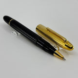 OMAS S2001 Ogiva Rollerball - Gold Vermeil Cap & Black Guilloched Vegetal Resin Barrel