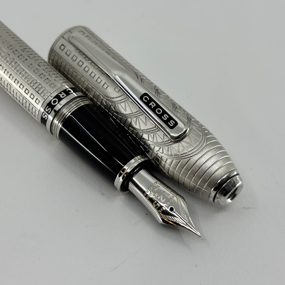 Cross Peerless Intricately Engraved Limited Production NYC Fountain Pen - Broad 18kt Gold Nib