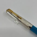 Parker 51 Special Edition Sterling Silver & Vista Blue Fountain Pen - Fine 18kt Gold  Nib