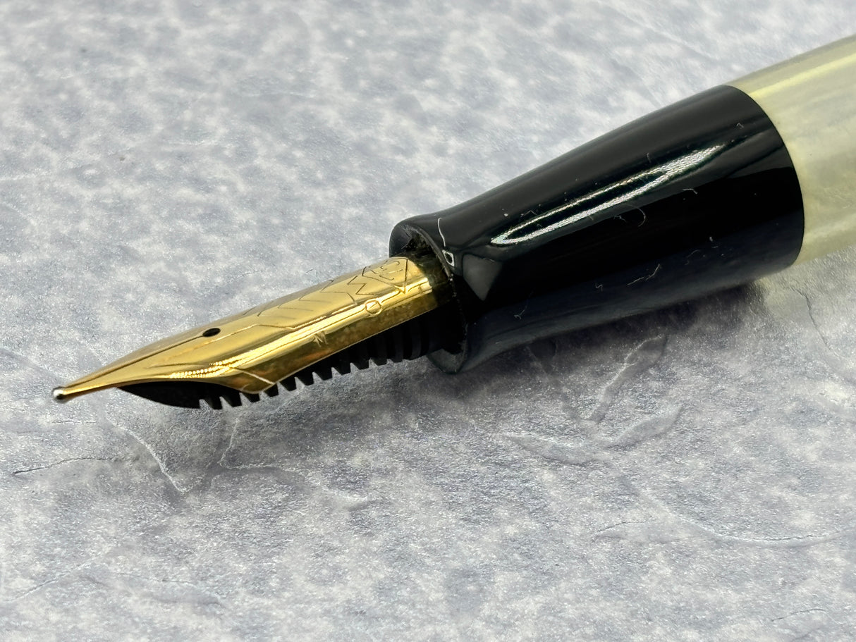 Omas Desk Pen Grigio Perla Celluloid Ink View Window - Never been filled
