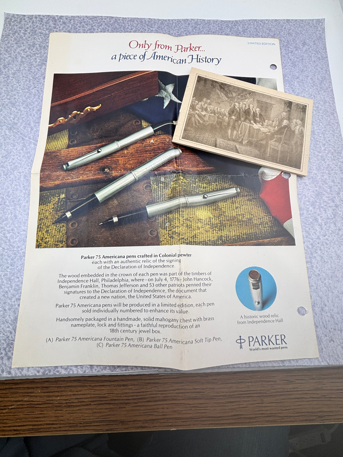 PARKER 75 Americana Pewter Set Bicentenial   - Wonderful set in new condition and all complete of accessories