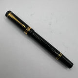 Parker Duofold International Black Fountain Pen - Medium 18kt Gold Nib