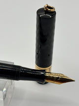 Waterman 52 1/2V Black chased Ring top Gold cap band - Fountain Pen