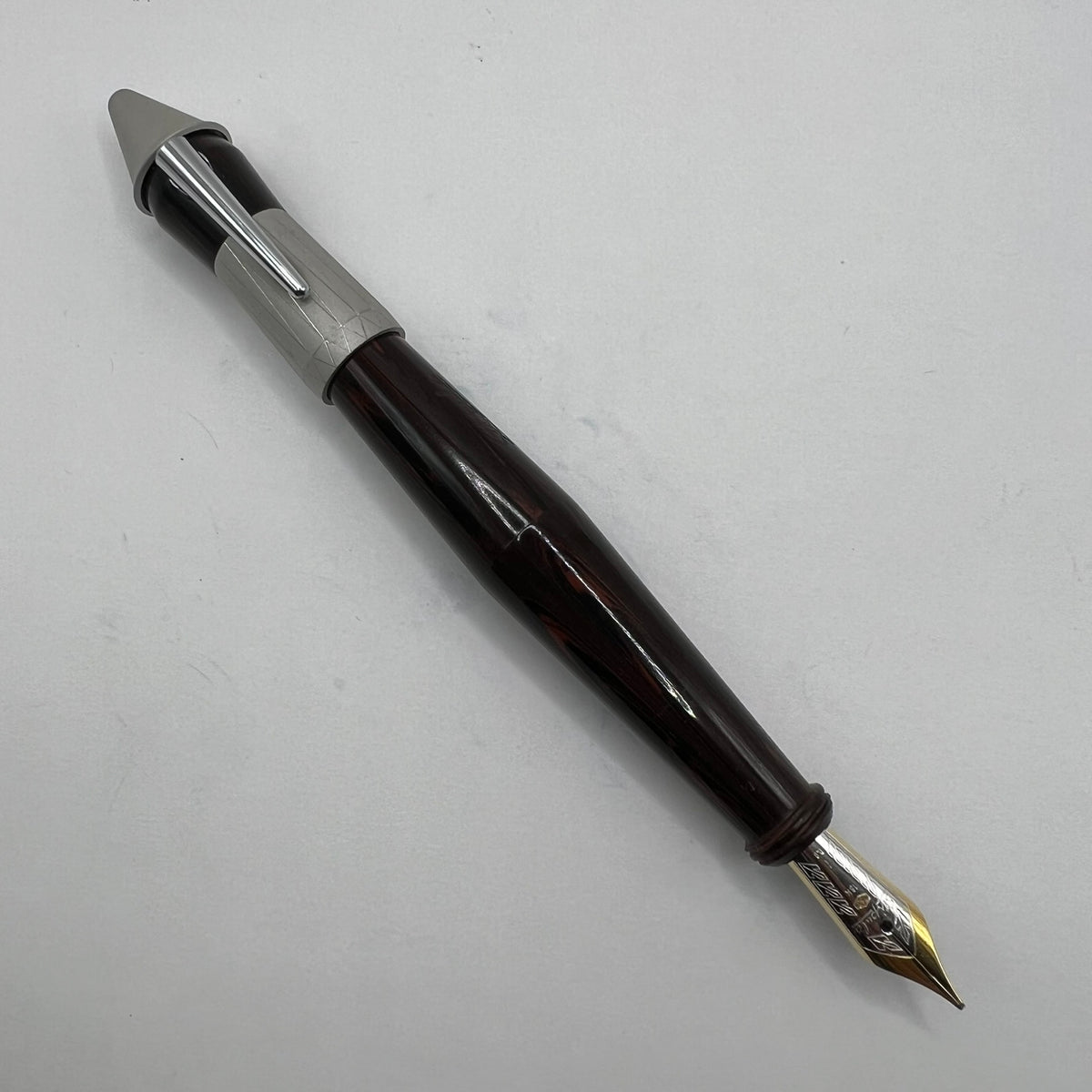 Stipula Pinocchio Limited Edition Woodgrain Ebonite Fountain Pen  -  STUB 0.9mm 18kt Gold Nib