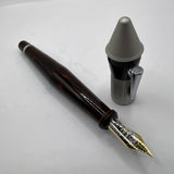 Stipula Pinocchio Limited Edition Woodgrain Ebonite Fountain Pen  -  STUB 0.9mm 18kt Gold Nib