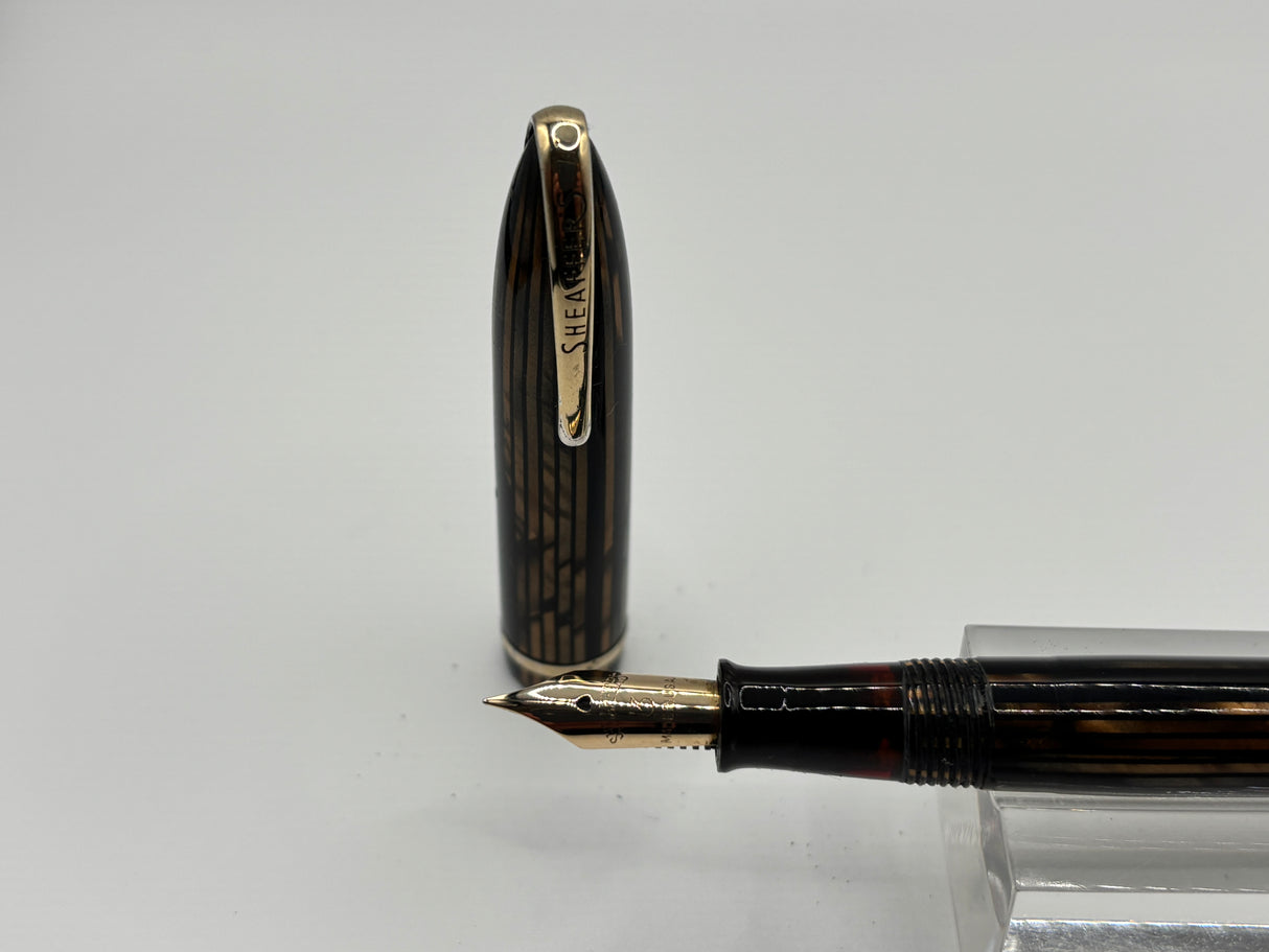 Sheaffer Balance Brown Striped Military clip  - Fountain Pen
