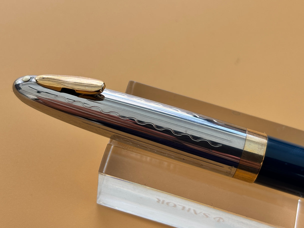 Sheaffer Tuckaway Blue Chrome Cap  New condition  - Fountain Pen