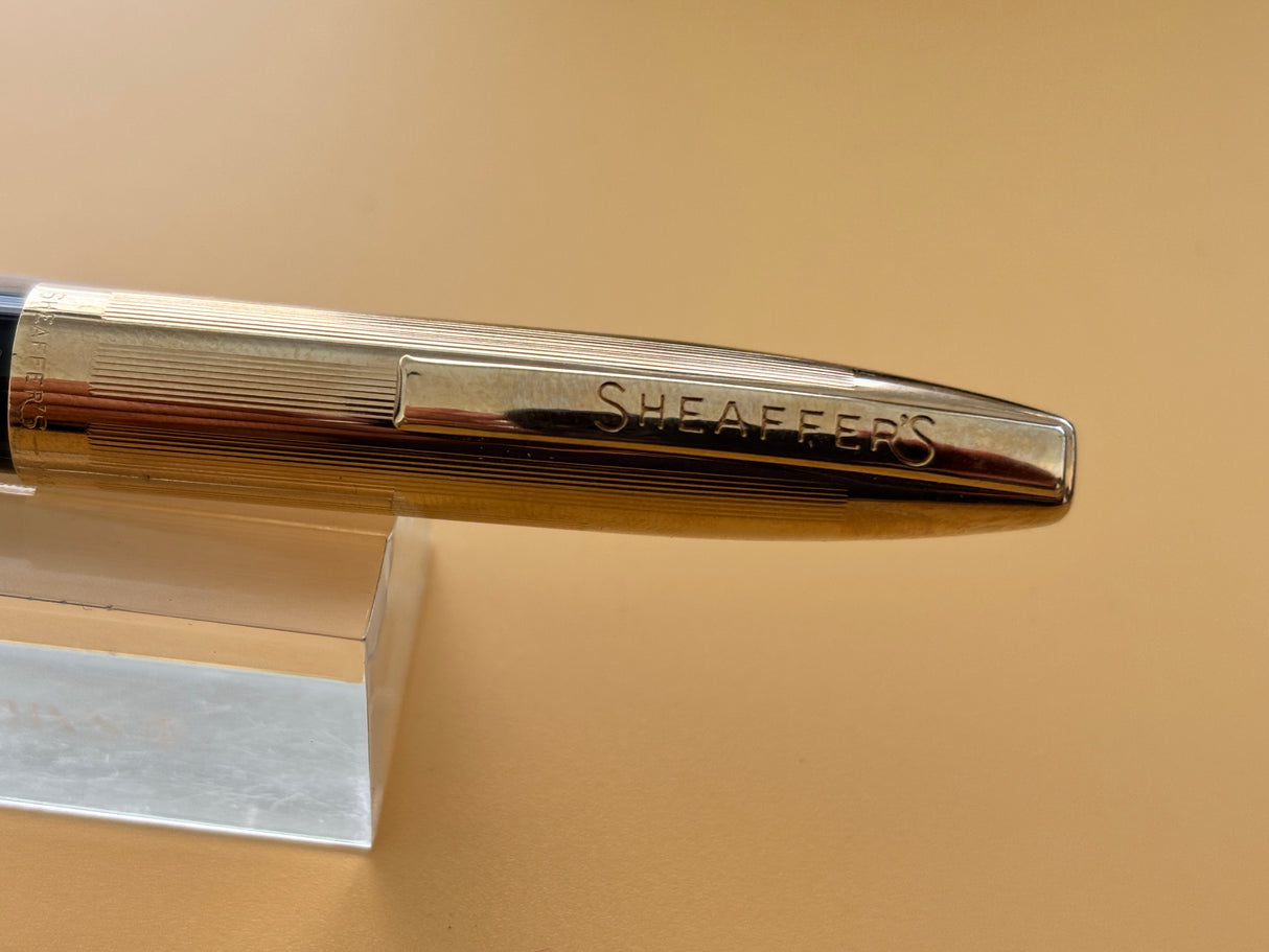 Sheaffer Imperial VII Black gold cap  New condition - huge STUB NIB Rare !  - Fountain Pen