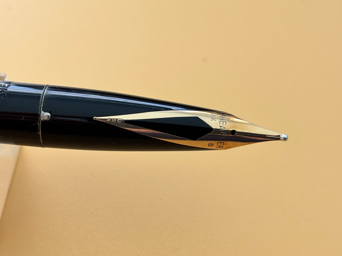 Sheaffer Imperial VII Black gold cap  New condition - huge STUB NIB Rare !  - Fountain Pen