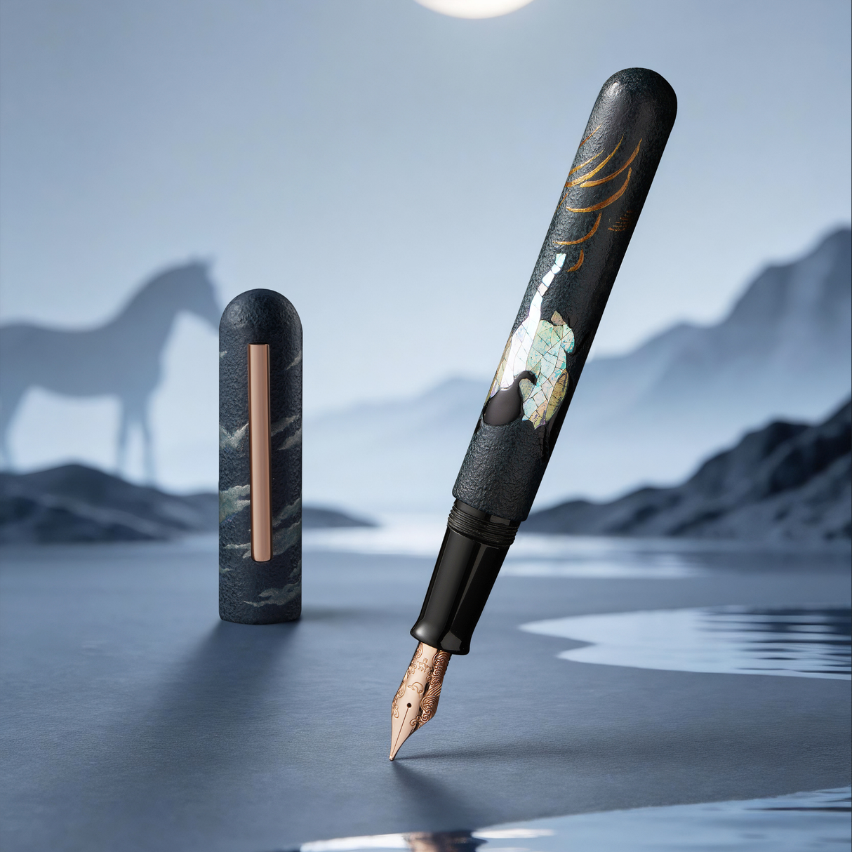 IKKAKU by Nahvalur – 骏 Year of the Horse Fountain Pen 14K Collection