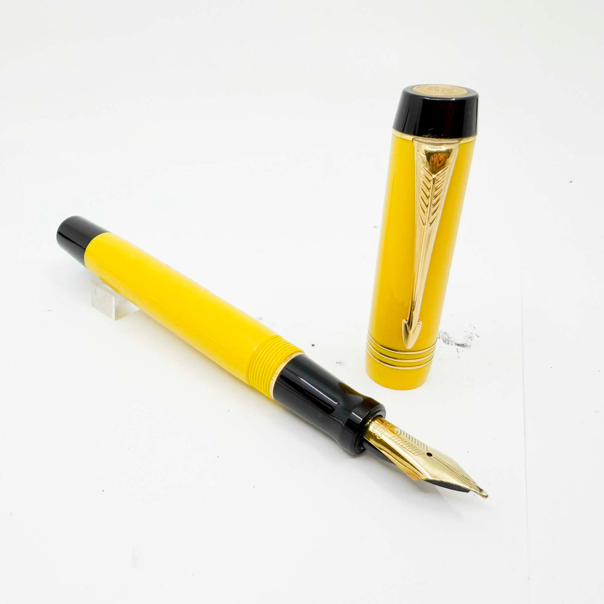 Parker Duofold Centennial Mandarin Yellow Limited Edition  Fountain Pen - Medium 18kt Gold Nib
