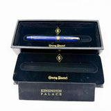 Conway Stewart 100 Sapphire Blue with Gold Flecks  Fountain Pen - Double Broad 18kt Gold Nib