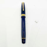 Conway Stewart 100 Sapphire Blue with Gold Flecks  Fountain Pen - Double Broad 18kt Gold Nib