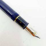 Conway Stewart 100 Sapphire Blue with Gold Flecks  Fountain Pen - Double Broad 18kt Gold Nib