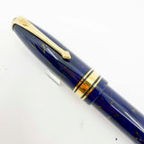Conway Stewart 100 Sapphire Blue with Gold Flecks  Fountain Pen - Double Broad 18kt Gold Nib