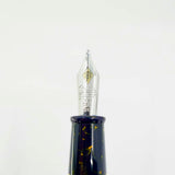 Conway Stewart 100 Sapphire Blue with Gold Flecks  Fountain Pen - Double Broad 18kt Gold Nib