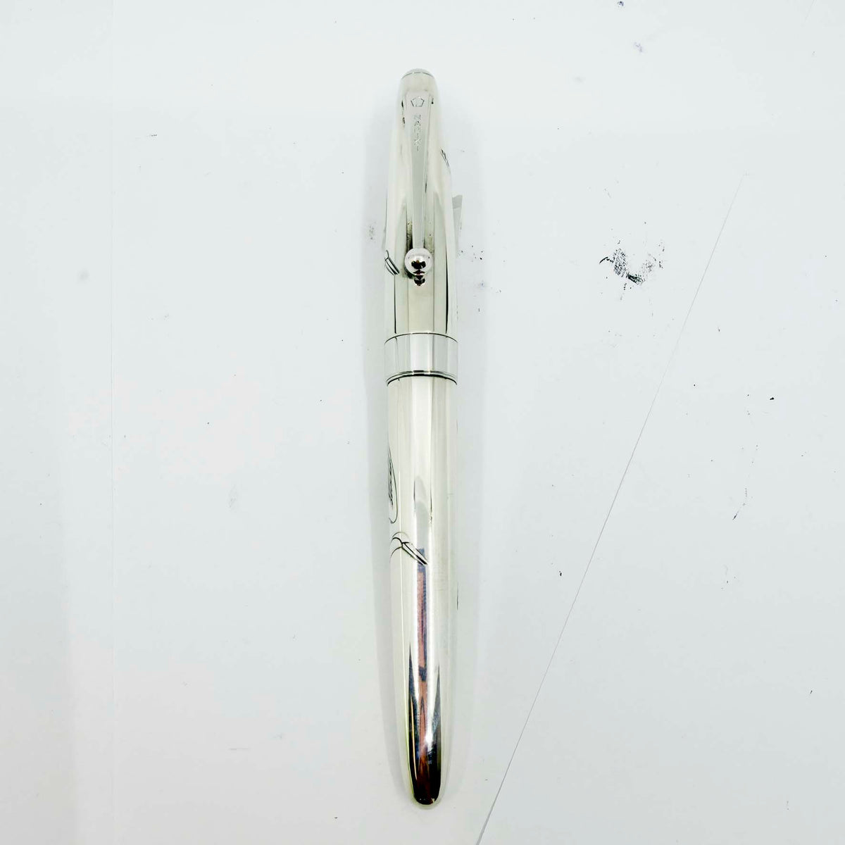 Pilot-Namiki Sterling Silver Crane Fountain Pen - Medium 18kt Gold Nib