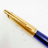 Waterman Edson Blue Translucent Fountain Pen - Fine 18kt Gold  Nib