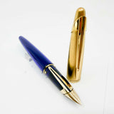 Waterman Edson Blue Translucent Fountain Pen - Fine 18kt Gold  Nib