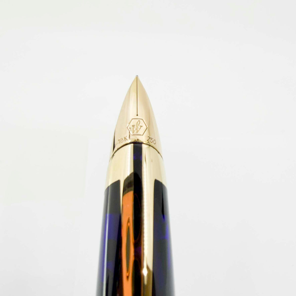 Waterman Edson Blue Translucent Fountain Pen - Fine 18kt Gold  Nib